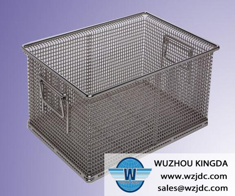 Fine wire mesh stainless steel storage basket