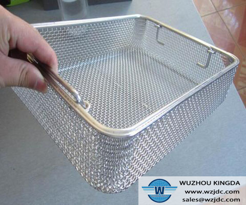 Stainless steel food container basket
