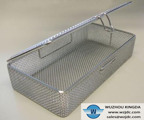 Stainless woven mesh basket