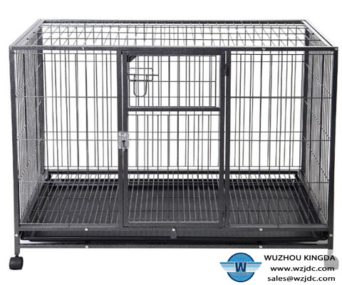 Folding dog crate cage