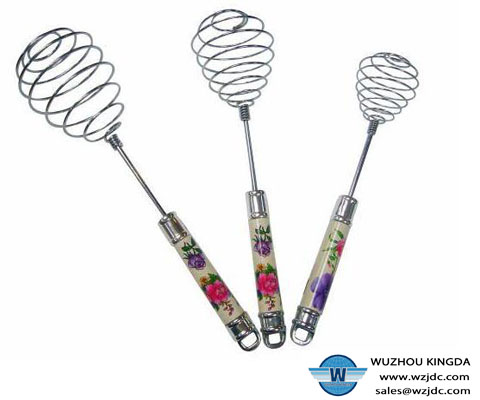 Stainless steel rotary egg whisk