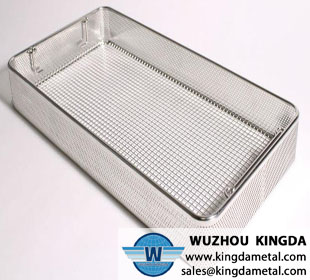 Metal mesh sterilization basket