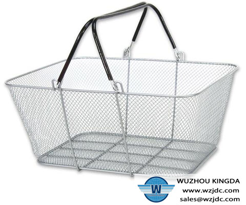 Wire mesh basket for shopping