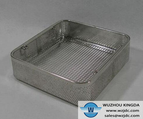 Perforated technique medical sterilizing basket