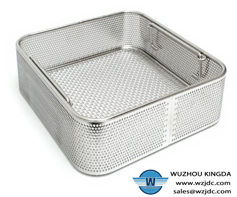 Medical sterilization perforated basket