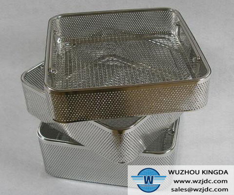 Perforated basket for cleaning