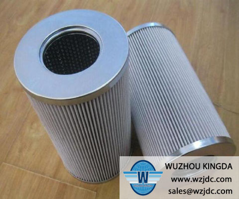 Metal hydraulic oil filter element