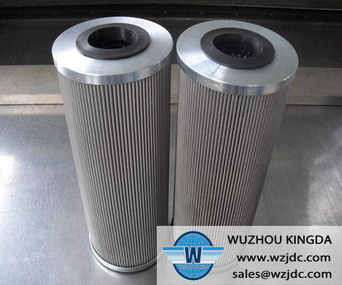 Pleated hydraulic filter element
